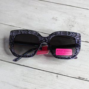 Betsey Johnson Women's Sunglasses Purple Black Snakeskin UV Protection